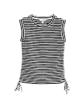 Pure Cotton Striped Drawstring Top