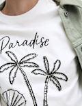 Pure Cotton Embellished T-Shirt