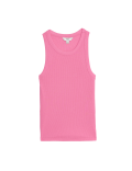 Cotton Rich Ribbed Slim Fit Racer Back Vest