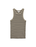 Cotton Rich Striped Ribbed Racer Back Vest