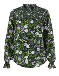 Floral Print Ruffle Neck Blouse