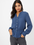 Waisted Long Sleeve Blouse