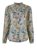 Cotton Blend Floral Print Blouse
