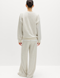 Pure Cotton Slogan Side Striped Sweatshirt