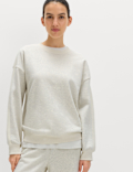 Pure Cotton Slogan Side Striped Sweatshirt