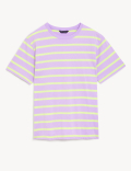 Pure Cotton Oversized Striped T-Shirt