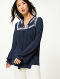 Embroidered Peasant Blouse