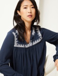 Embroidered Peasant Blouse