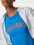 Cotton Modal Blend Slogan T-Shirt