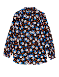 Printed V-Neck Longline Blouse