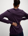 Pure Cotton Long Sleeve V-Neck Top