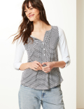Polka Dot Regular Fit Woven Detail Blouse
