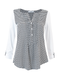 Polka Dot Regular Fit Woven Detail Blouse