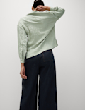 Crinkle Textured Collared Shirt