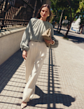 Lyocell Rich Textured Bubble Hem Blouse