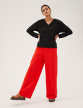 V-Neck Relaxed Long Sleeve Top