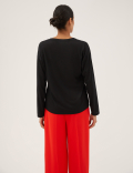 V-Neck Relaxed Long Sleeve Top
