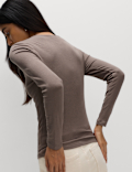 Ribbed Twist Front Top