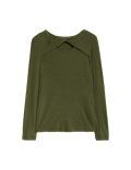 Ribbed Twist Front Top