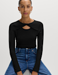 Ribbed Twist Front Top