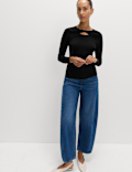 Ribbed Twist Front Top