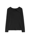 Ribbed Twist Front Top