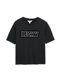 Pure Cotton Embellished 'Lucky' T-Shirt