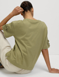 Pure Cotton Ribbon Appliqué Boxy T-Shirt