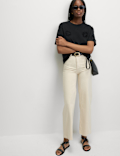 Pure Cotton Ribbon Appliqué Boxy T-Shirt