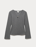 Keyhole Cosy Flute Sleeves Top