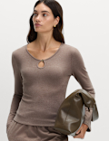 Keyhole Cosy Flute Sleeves Top