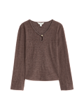 Keyhole Cosy Flute Sleeves Top
