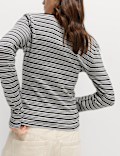Cotton Rich Scoop Neck Henley Top