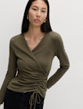 Cosy Ruched Front Top with Stretch