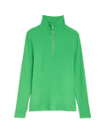 Cotton Rich Ribbed Half Zip Top