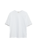 Pure Cotton Lace Sleeve T-Shirt