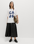 Pure Cotton Slogan Oversized T-Shirt