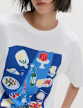 Pure Cotton Slogan Oversized T-Shirt