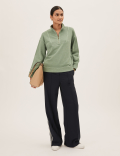 Pure Cotton Funnel Neck Sweatshirt