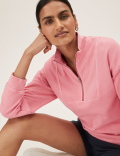 Pure Cotton Funnel Neck Sweatshirt