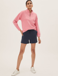 Pure Cotton Funnel Neck Sweatshirt