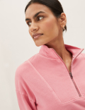 Pure Cotton Funnel Neck Sweatshirt
