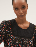 Pure Cotton Printed Long Sleeve Top
