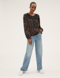 Pure Cotton Printed Long Sleeve Top