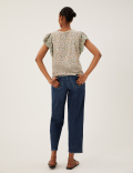 Pure Cotton Embroidered Sleeveless Vest Top