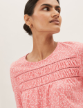 Pure Cotton Printed Long Sleeve Top