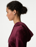Velour Zip Up Hoodie