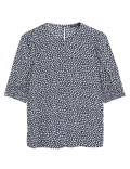 Ditsy Floral Round Neck Puff Sleeve Top