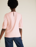 Round Neck Puff Sleeve Top