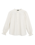Textured Frill Detail Long Sleeve Blouse